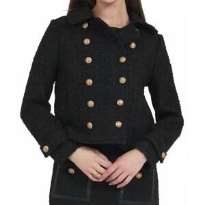 NEW STELLAH double breasted peacoat in black